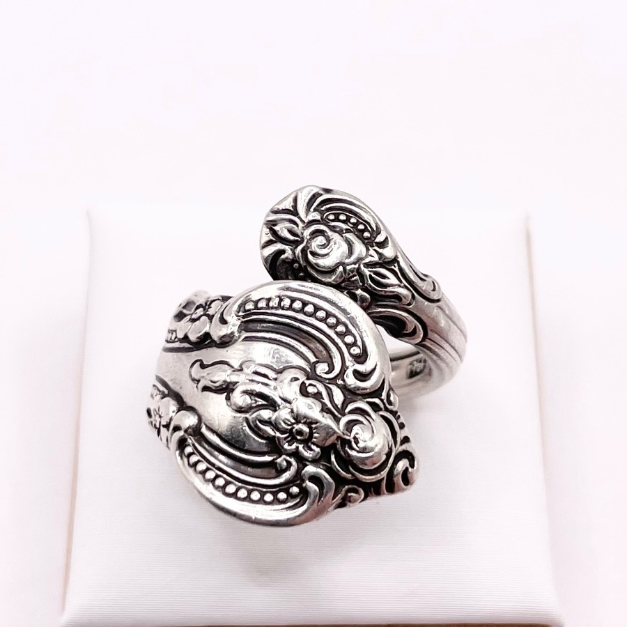 Size 6 Vintage Towle 1964 Ornate Sterling Silver Spoon Ring